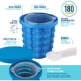 thumbnail image 1 of Ice Genie Deluxe The Original Ice Cube Maker| Holds Up to 180 Ice Cubes | Silicon Bucket | Perfect for Indoor/Outdoor Use | Bottled Beverage Cooler | Dishwasher Safe & Bpa-Free | Ice Tongs Included, 1 of 3