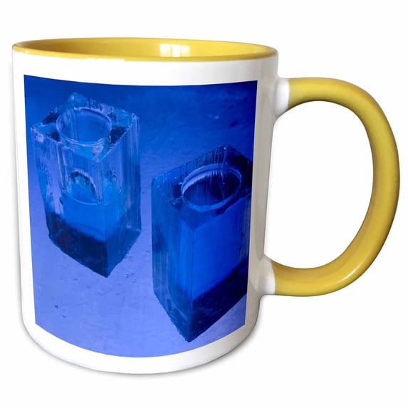 3drose, Ice Glasses with Vodka Based Drink, Jukkasjarvi, Northern Sweden, 15oz Two-tone Yellow Mug