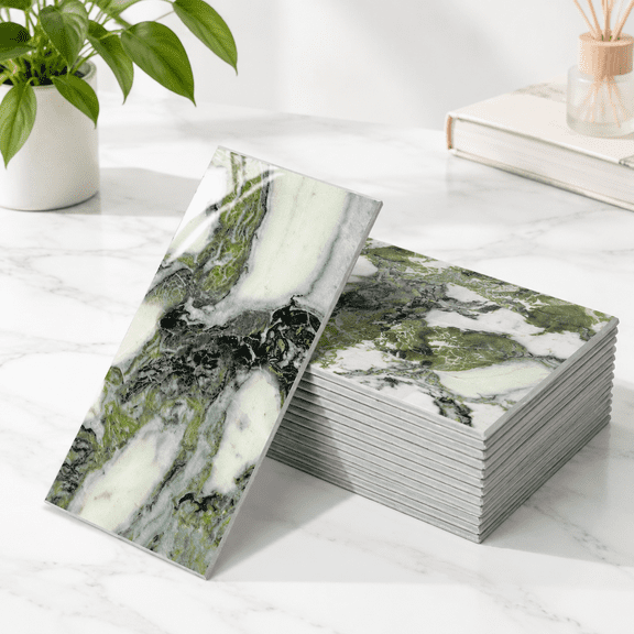 Ice Green 100-pack 3" x 6" Peel and Stick Subway Tile Backsplash