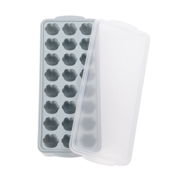 Ice Grid Mould Heart-shaped Ice Lattice Mold with Lid Stackable Easy to Remove Food Grade Silicone Tray Ice Cube Maker