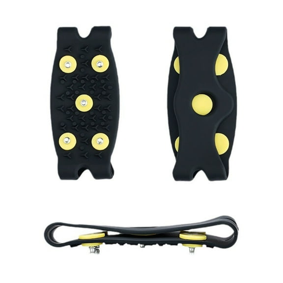 Ice Grip for Shoes, Snow Grippers, Anti-Slip 5-Teeth Ice Cleats Ice Claw Shoe Cover, Shoe Boot Traction Cleat Spikes, for Walking, Hiking, Climbing, Ice Fishing(Silicone)