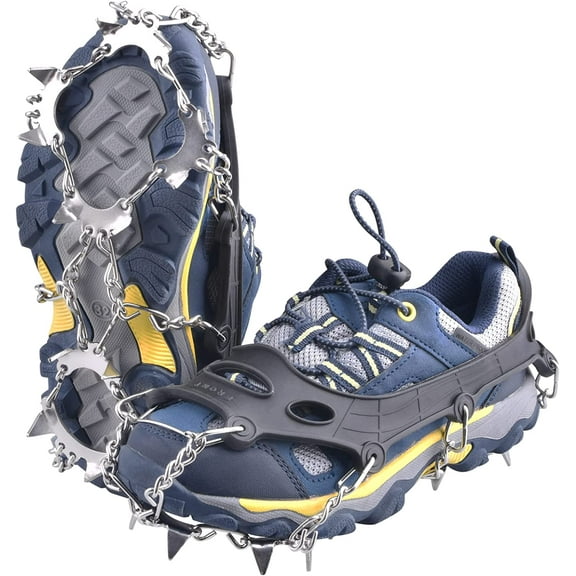 Ice Grips Anti-slip Shoe/Boot Ice Traction Slip-on 10/18/24 Teeth Snow Ice Spikes Crampons Cleats Stretch footwear traction