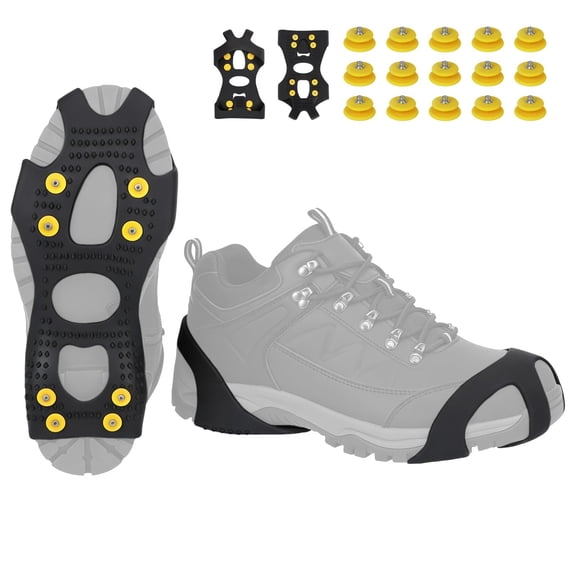 Ice Grips Shoe Replacement Non Slip Winter Hiking Walking Anti Skid Cleats TPE Sole Outdoor Safety Gear Men Women Size 35-47 Durable Traction Spikes Winter Storm Essentials