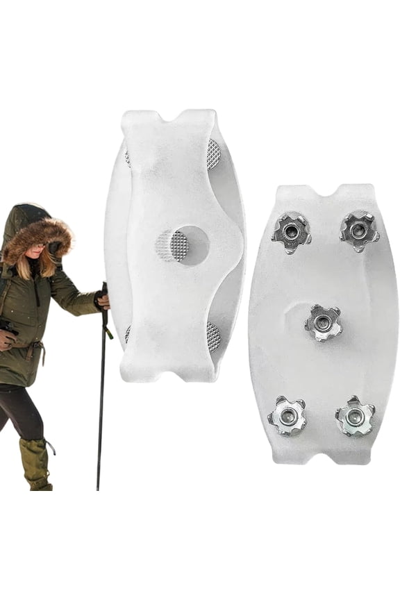 Ice Grips, Transparent Non-Slip Shoe Claws, Non-Slip Traction Spikes, for Winter Hiking, Women, Men, Beginners, Fishing, Roofing, Hiking, Climbing, Golf 1Pair