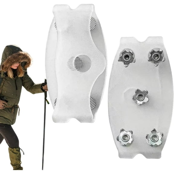 Ice Grips, Transparent Non-Slip Shoe Claws, Non-Slip Traction Spikes, for Winter Hiking, Women, Men, Beginners, Fishing, Roofing, Hiking, Climbing, Golf 1Pair