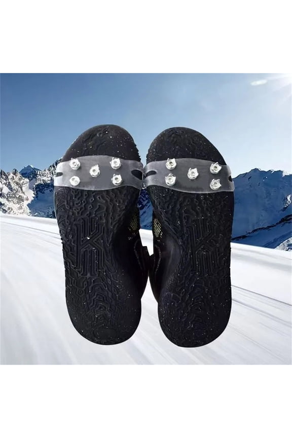 Ice Grips, Transparent Non-Slip Shoe Claws, Non-Slip Traction Spikes, for Winter Hiking, Women, Men, Beginners, Fishing, Roofing, Hiking, Climbing, Golf