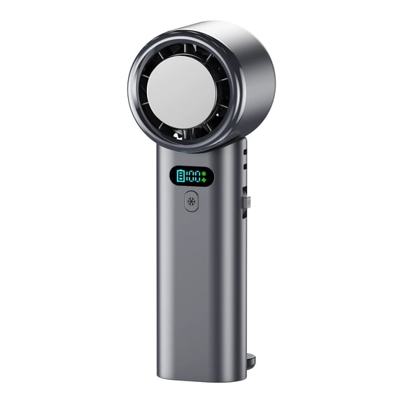 Ice Handheld Foldable Neck-Hung Portable Mini Fan with Brushless Motor, Multi-Angle Design, 100-Level Stepless Wind, Semiconductor Cooling Chip Black