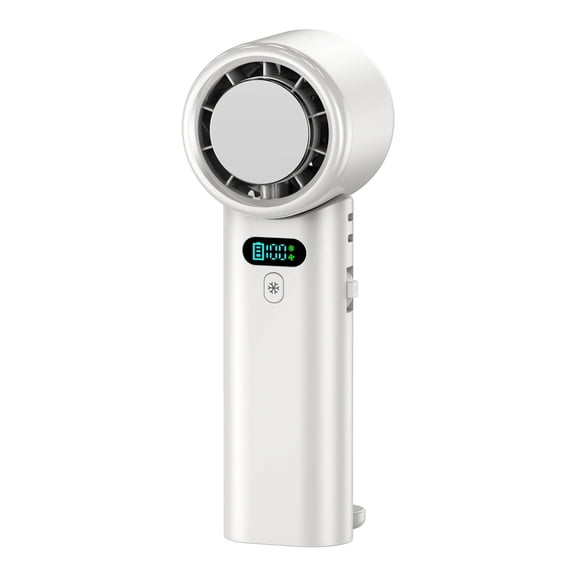 Ice Handheld Foldable Neck-Hung Portable Mini Fan with Brushless Motor, Multi-Angle Design, 100-Level Stepless Wind, Semiconductor Cooling Chip White