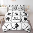thumbnail image 1 of Ice Hockey 7 Piece Comforter Set Full Bed in a Bag,Lacrosse Winter Sports Ball Bedding Sets European Sport Hockey Player Sheet Set with Comforter,Competitive Game Room Decor, 1 of 4
