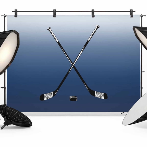 Ice Hockey Backdrop for Photography, Winter Sports Navy Blue Gradients Photo Backdrop Portrait Background Party Banner Photo Backgrounds for Studio Booth Props, 7x5ft