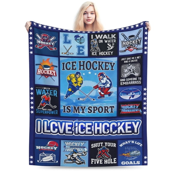 Ice Hockey Blanket Hockey Gifts for Men Cozy Ice Hockey Throw Blanket for Hockey Player Hockey Lovers Cozy Soft Hockey Blankets for Couch Bed 50x40