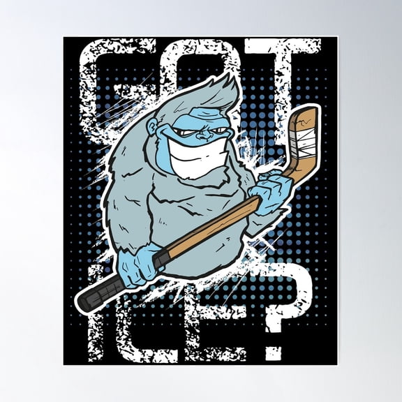 Ice Hockey Cartoon Hockey Player Poster Wall Art, Modern Wall Decor For Living Room Bedroom, 16x24 UNFRAMED