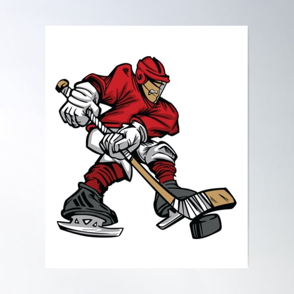 Ice Hockey Cartoon Poster Wall Art, Modern Wall Decor For Living Room Bedroom, 12x18 UNFRAMED