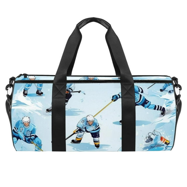 Ice Hockey Duffle Soccer Bag 17.7" Sports Travel Tote with Interior