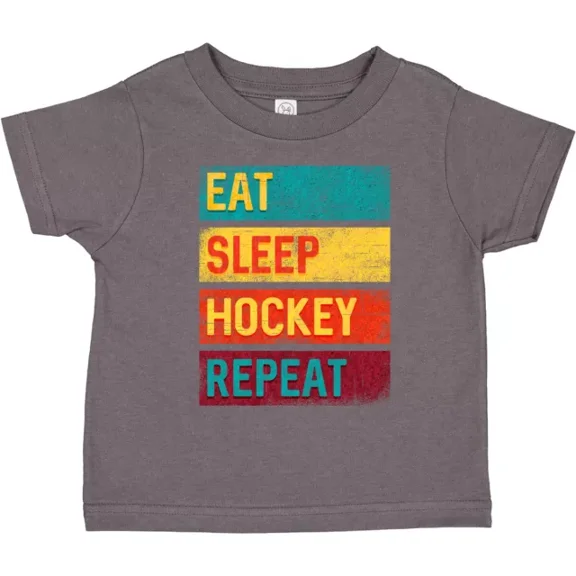 Ice Hockey Eat Sleep Hockey Repeat Toddler T-Shirt Apparel Sports Kid TODDLER SHORT SLEEVE TEE BELLA CANVAS 3001T