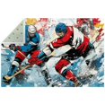 Ice Hockey Elegant Polyester Floor Carpet for Home Decor Soft and