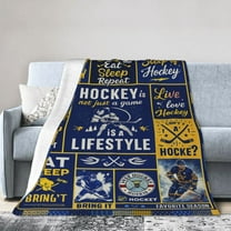 Ice Hockey Gifts, Hockey Player Blanket for Boys Girls, Hockey Gifts for Lovers Men Women, Hockey Player Gift Warm Flannel Throw Blanket 50x40
