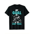 thumbnail image 1 of Ice Hockey Goalie Graphic T-Shirt - "My Goal Is to Deny Yours" Design for Boys & Girls, Black with Blue Print, Casual Fit, Short Sleeve, Machine Washable, All-Season Wear, 1 of 7