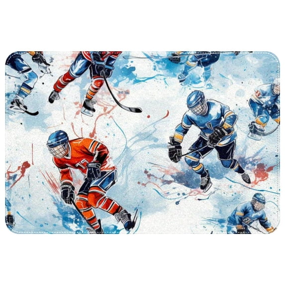 Ice Hockey Kitchen Rug Outdoor Carpet Door Mat Polyester Non-Slip Machine Washable