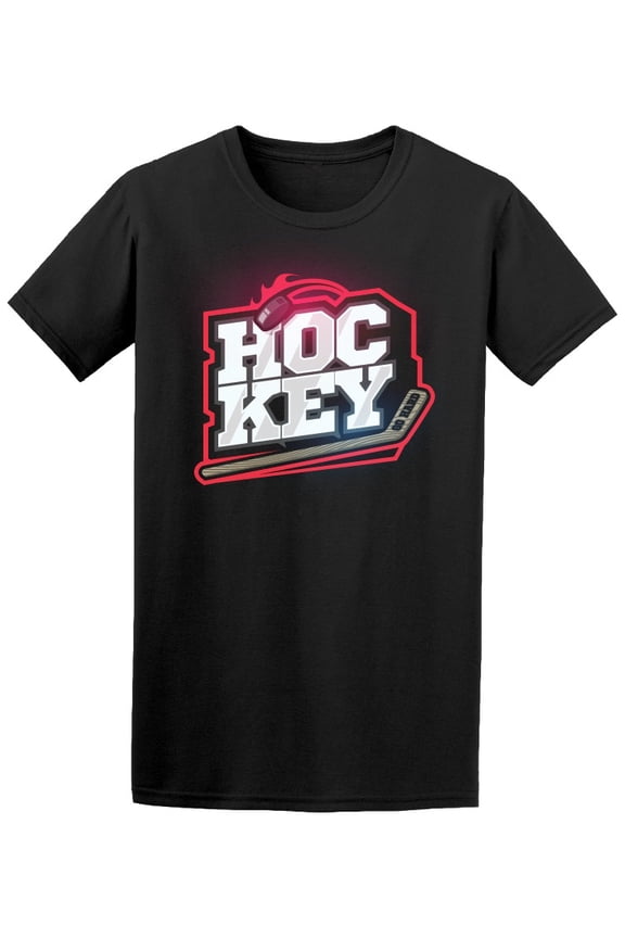 Ice Hockey Logo Stick & Puck T-Shirt Men -Image by Shutterstock, Male Small