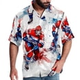 thumbnail image 1 of Ice Hockey Men's Casual Hawaiian Button Down Short Sleeve Summer Beach Printed Shirt, 1 of 6