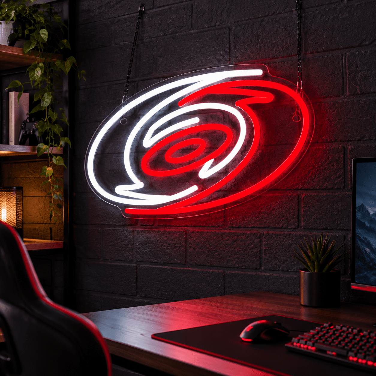 Red Breakfest Sign Ice Hockey Neon Sign, Red-o LED Light for Wall Decor, Man Cave ...