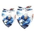 thumbnail image 1 of Ice Hockey Pack of Two Chiffon Yarn Dog Bandanas - Breathable and Stylish Pet Collars - 40.6x40.6x58in and 53.3x53.3x76.2in Sizes Available, 1 of 5
