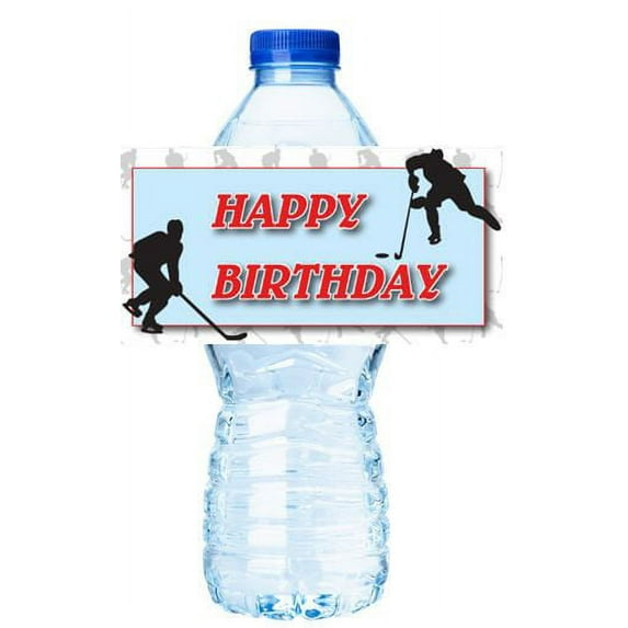 Ice Hockey Party Decorations 15ct Water Bottle Sticker Labels