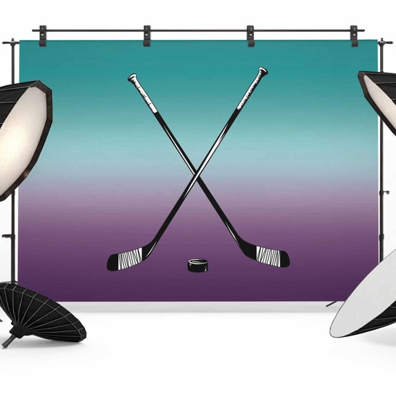 Ice Hockey Photography Backdrop 7x5FT, Winter Sports Aqua Purple Gradient Photo Backdrops, Background for Photography Studio Photo Studio Background, Back Drop for Photoshoot