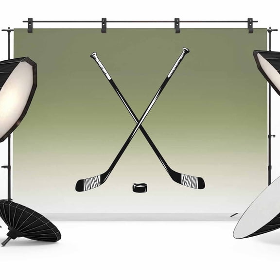 Ice Hockey Photography Backdrop 7x5FT, Winter Sports Forest Green Gradient Photo Backdrops, Background for Photography Studio Photo Studio Background, Back Drop for Photoshoot