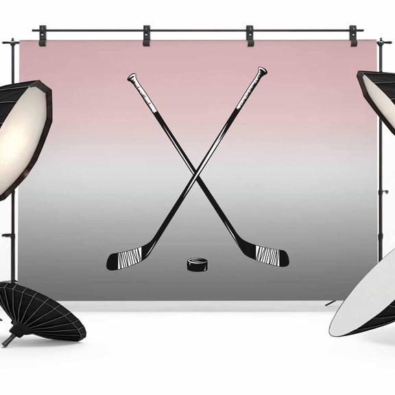 Ice Hockey Photography Backdrop 7x5FT, Winter Sports Pink Grey Gradients Photo Backdrops, Background for Photography Studio Photo Studio Background, Back Drop for Photoshoot