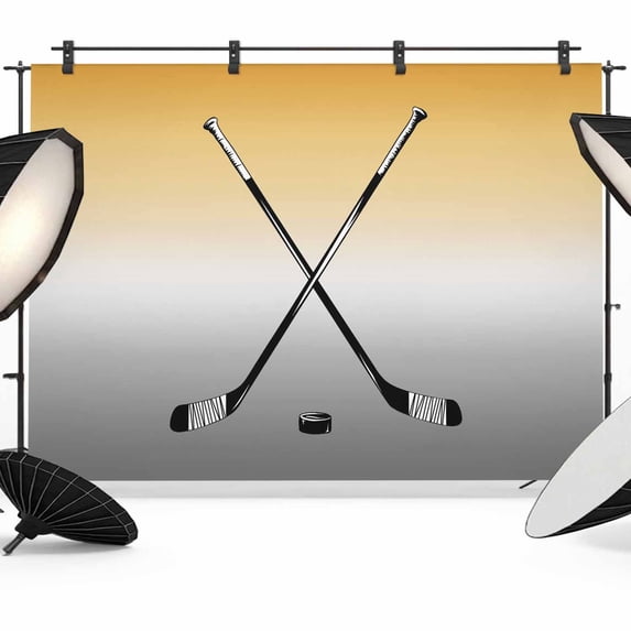 Ice Hockey Photography Backdrop 7x5FT, Winter Sports Yellow Grey ...