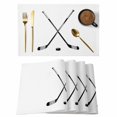thumbnail image 1 of Ice Hockey Placemats Set of 8, Modern Minimalist Ball Sports Game Art Placemats for Dining Table, Place Mats for Kitchen Tabletop, Waterproof Wipeable Dining Table Mats Set, 1 of 9
