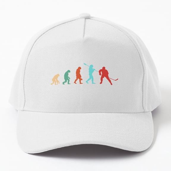 Ice Hockey Player Evolution Baseball Hat, Sports Progression Graphic Design, Classic Cap