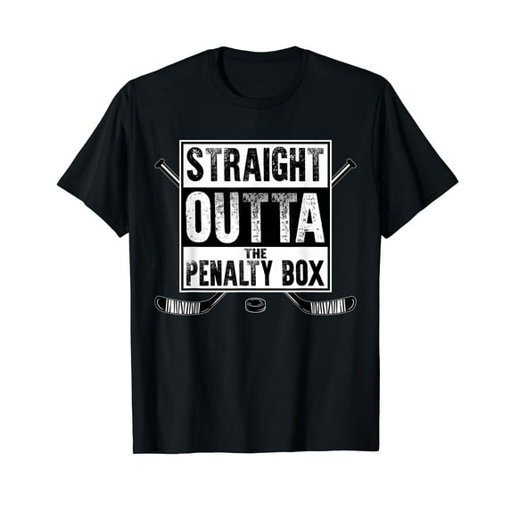 Ice Hockey Player Gift Straight Outta The Penalty Box Shirt T-Shirt Black