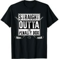 thumbnail image 1 of Ice Hockey Player Gift Straight Outta The Penalty Box T-ShirtMen and women, White Black T-shirt, size: Extra large S-1058XL, 1 of 4
