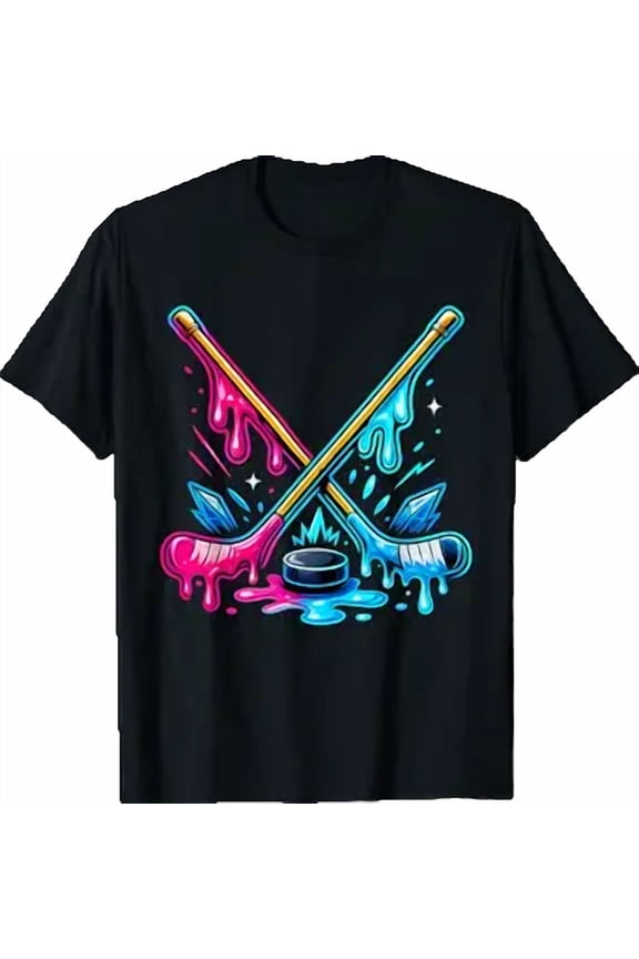 Ice Hockey Player Ice Cream Drip Youth Boys & Girls T-Shirt
