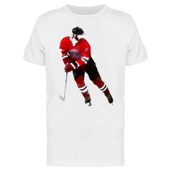 Ice Hockey Player In Red Jersey T-Shirt Men -Image by Shutterstock, Male x-Large