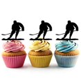 thumbnail image 1 of Ice Hockey Player Silhouette Acrylic Cupcake Toppers 12 PCS, 1 of 1