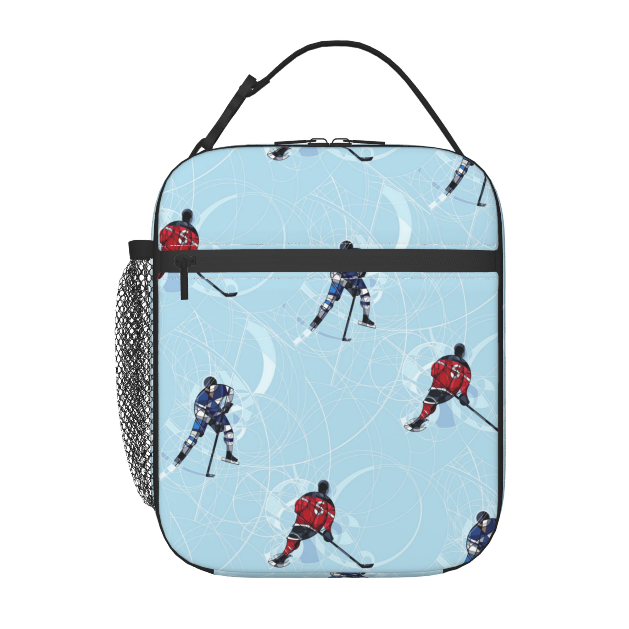 Ice Hockey Players Lunch Bag Insulated Leakproof Reusable Large Capacity Lunch Box for School