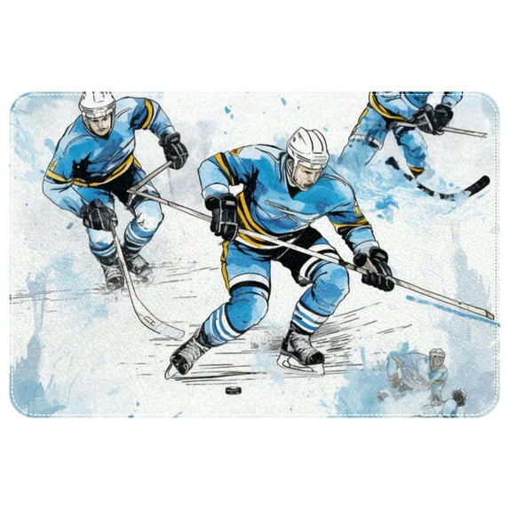 Ice Hockey Polyester Non-Slip Machine Washable Outdoor Carpet Door Mat - Door Rug - Door Rugs