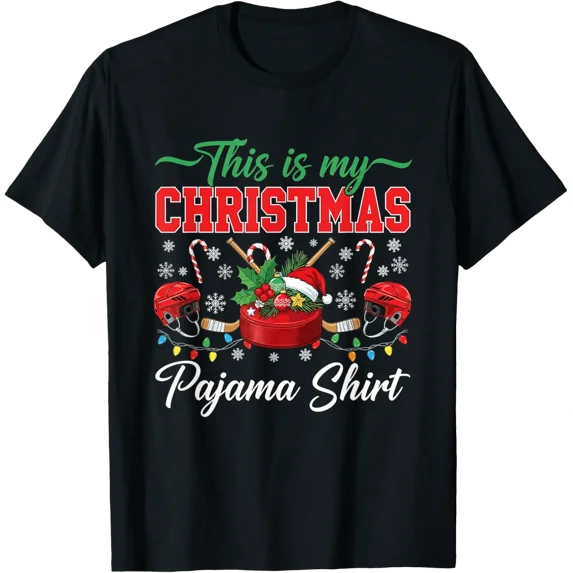 Ice Hockey Santa Team Most Likely Play Trending T-Shirt All Size S-5Xl