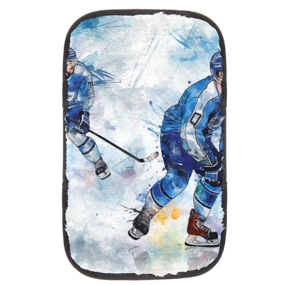 Ice Hockey Soft Comfortable Printed Armrest Cover for Car, Furry Armrest Accessory, 12.5x8.2 Inch Armrest Pad