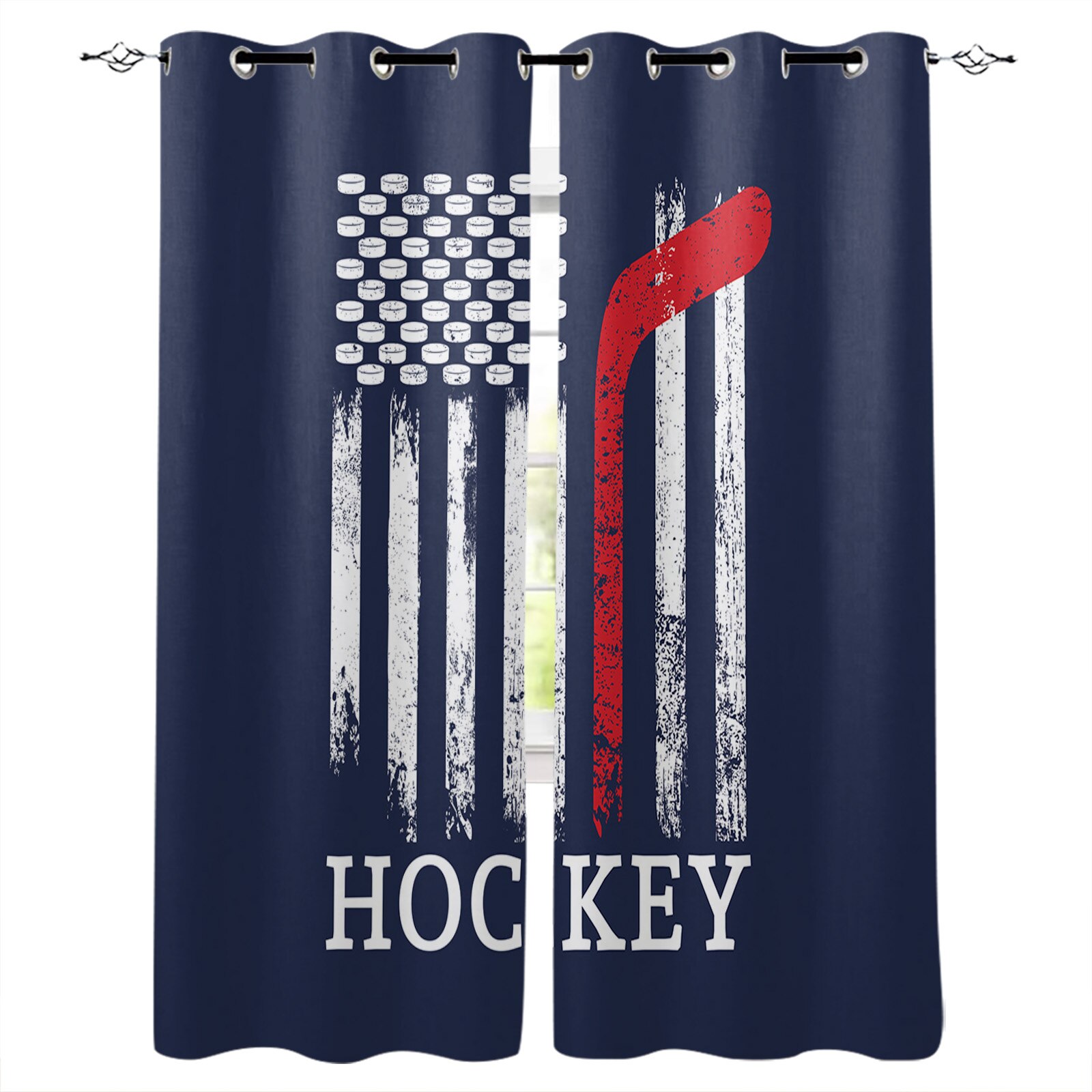 Ice Hockey Sports Window Treatments Curtains Valance Room Curtains