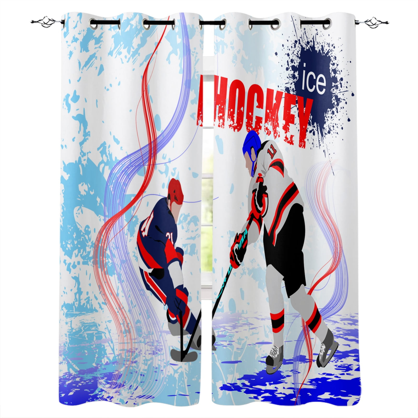 Ice Hockey Sports Window Treatments Curtains Valance Room Curtains