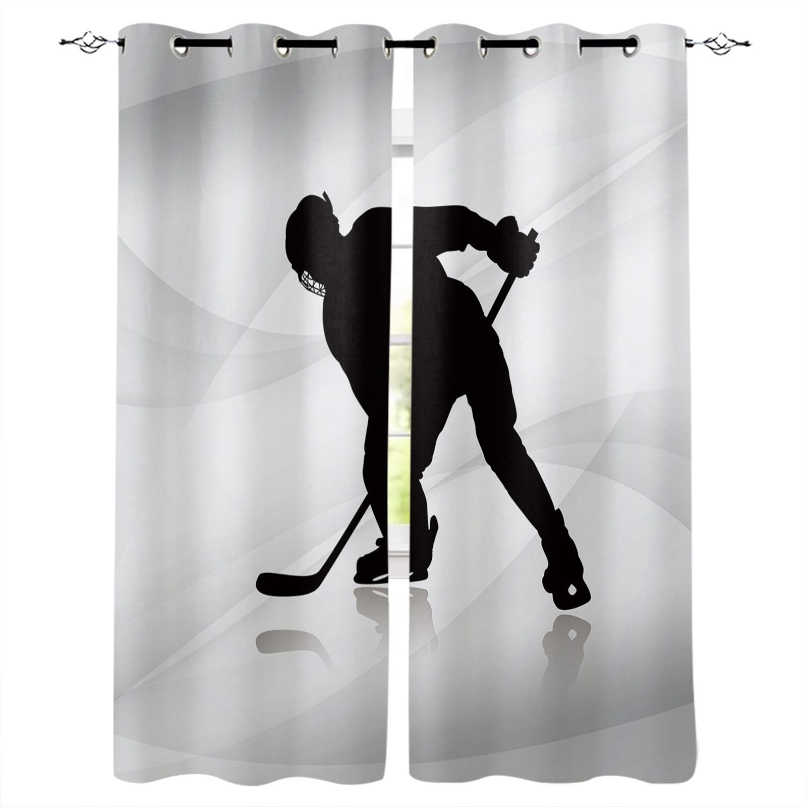 Ice Hockey Sports Window Treatments Curtains Valance Room Curtains