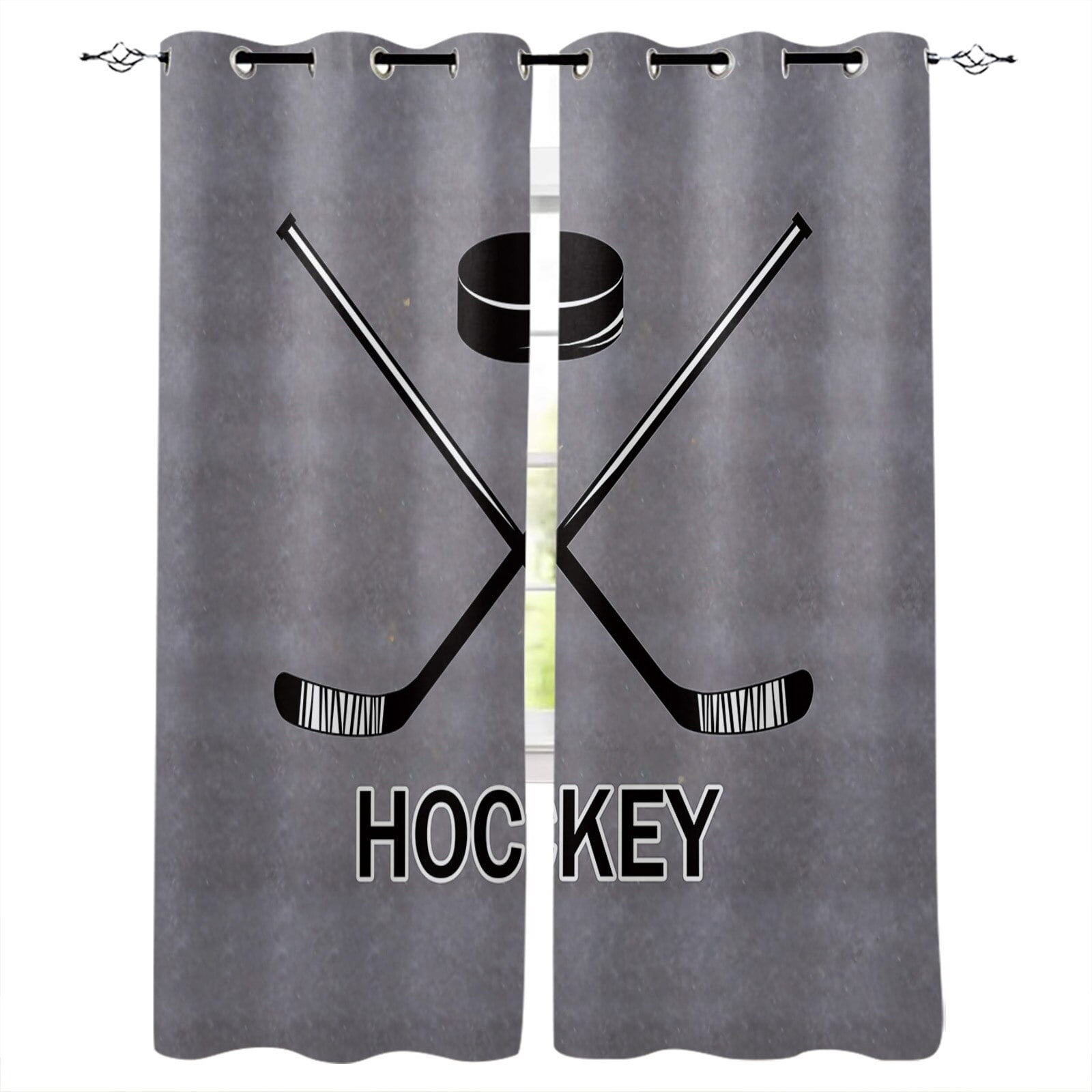 Ice Hockey Sports Window Treatments Curtains Valance Room Curtains