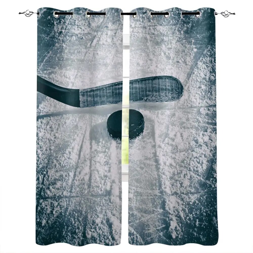 Ice Hockey Sports Window Treatments Curtains Valance Room Curtains