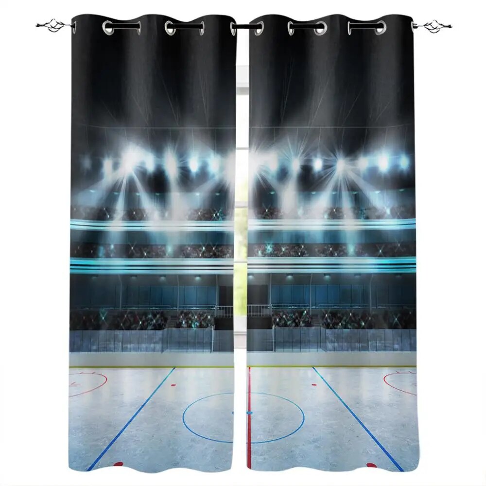 Ice Hockey Sports Window Treatments Curtains Valance Room Curtains