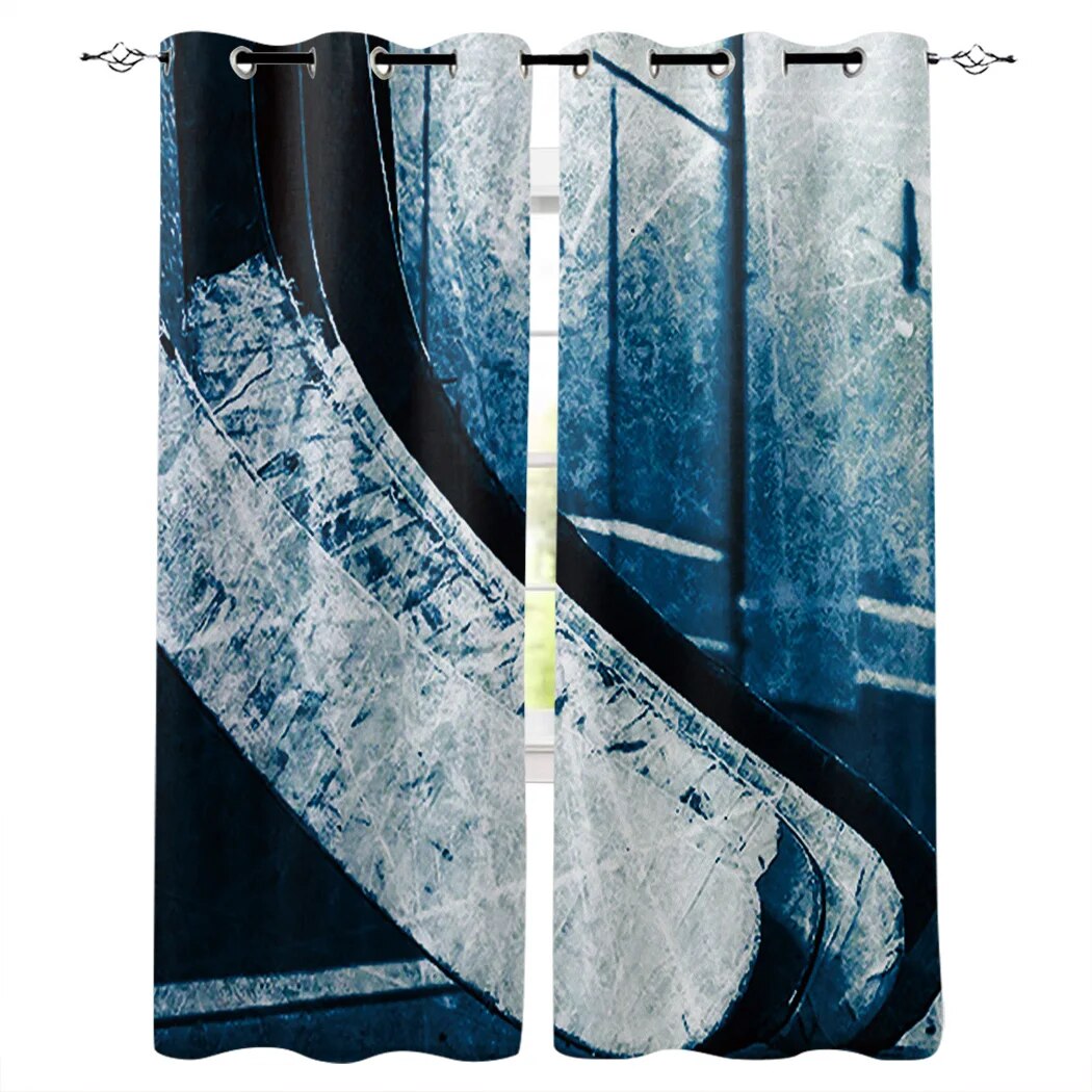Ice Hockey Sports Window Treatments Curtains Valance Room Curtains